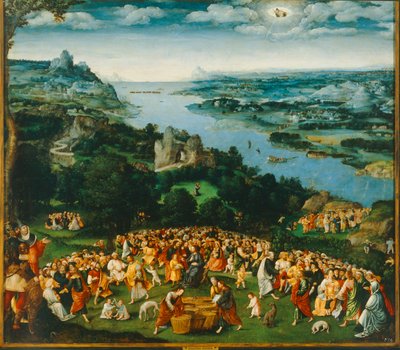La moltiplicazione dei pani... (olio su tela) da Joachim Patinir