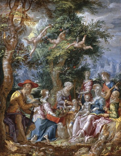 La Sacra Famiglia con Santi e Angeli da Joachim Wtewael or Utewael