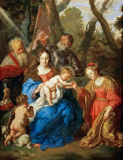 Il matrimonio mistico di Santa Caterina con i santi Leopoldo e Guglielmo da Joachim von Sandrart