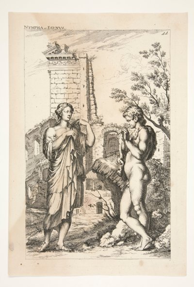 Diane de Gabies e un Fauno, da Sculpturae Veteris Admirata da Joachim von Sandrart