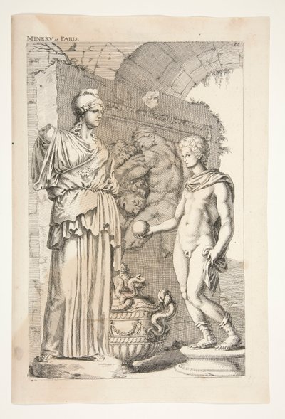 Minerva e Paride, da Sculpturae Veteris Admirata da Joachim von Sandrart