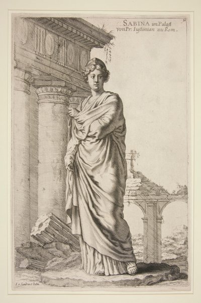 Sabina nel palazzo di Pr. Iustinian a Roma da Joachim von Sandrart