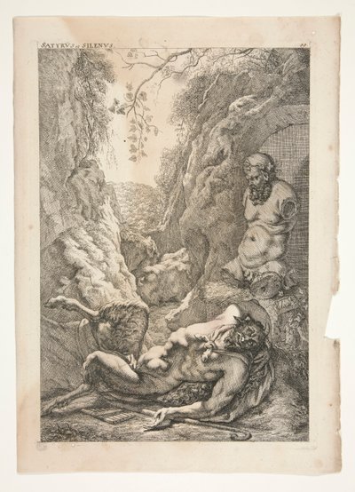 Satiro e Sileno, da Sculpturae Veteris Admirata da Joachim von Sandrart