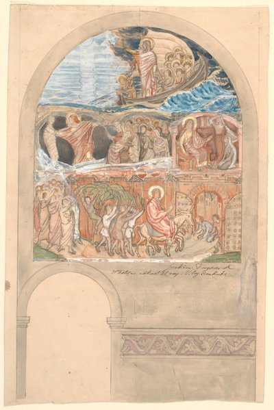 Bozza non utilizzata per il muro ovest del braccio nord della cattedrale di Viborg da Joakim Frederik Skovgaard