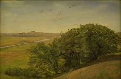 Paesaggio con alberi su una scarpata da Joakim Frederik Skovgaard