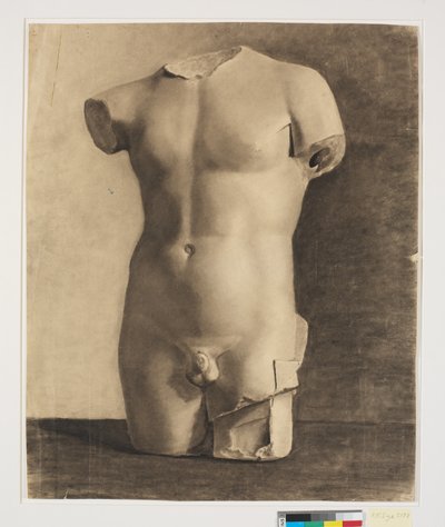Disegno da gesso di torso di giovane antico da Joakim Frederik Skovgaard