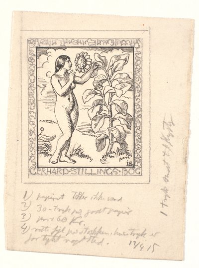Bozza per ex libris di Gerhard Stilling da Joakim Frederik Skovgaard