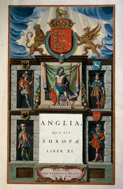 East Anglia quae Europae (Inghilterra), Libro XI, pagina del titolo Volume V, Atlas Maior da Joan Blaeu