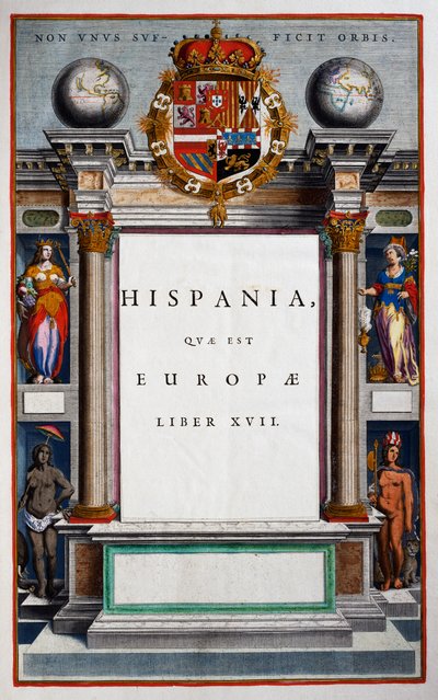 Hispania quae est Europae, Libro XVII, pagina del titolo del Volume IX, da Atlas Maior da Joan Blaeu