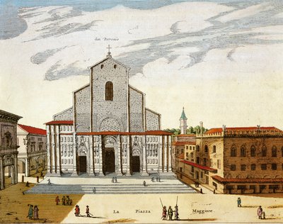 Italia, Bologna, Cattedrale di San Petronio a Venezia, stampa da Joan Blaeu