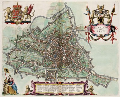 Mappa di Gent, Belgio; dall