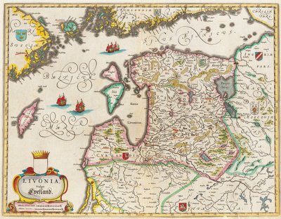 Mappa della Livonia, Vulgo Lyefland, Atlas Maior da Joan Blaeu