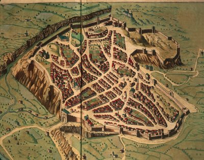 Mappa di Acquapendente dal Theatrum civitatum et admirandorum Italiae di Joan Blaeu, incisione da Joan Blaeu