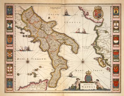 Mappa della regione Calabria da Joan Blaeu