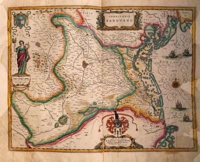 Mappa del dominio padovano da Theatrum civitatum et admirandorum Italiae, incisione da Joan Blaeu