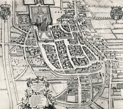 Mappa di Racconigi, incisione di Joan Blaeu, Italia da Joan Blaeu