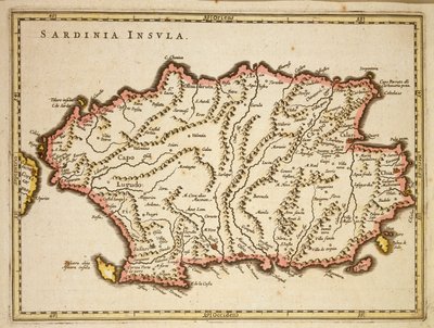 Mappa della regione Sardegna da Joan Blaeu