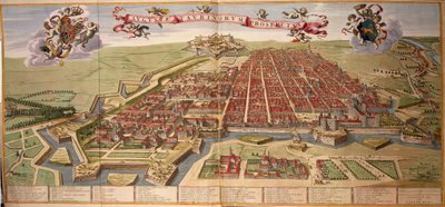 Mappa di Torino di Joan Blaeu, dal Theatrum Sabaudiae da Joan Blaeu