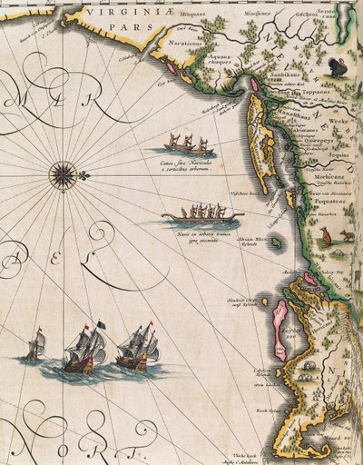 Mappa della costa della Virginia, da Theatrum Orbis Terrarum di Joan Blaeu da Joan Blaeu