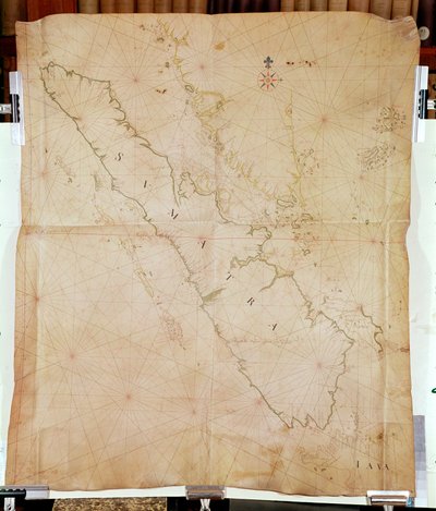 Ms 1288 Carta di Sumatra, 1653 da Joan Blaeu