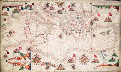 Carta del Mediterraneo, c.1640 da Joan Oliva