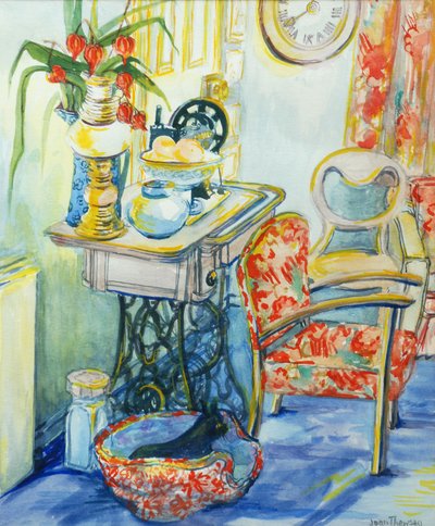 Interno del Cottage, con Gatto, 2000 da Joan Thewsey
