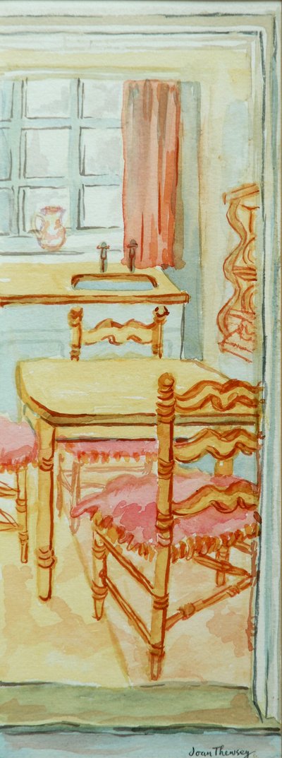 Cucina del Cottage Rosso, Suffolk, 2000 da Joan Thewsey