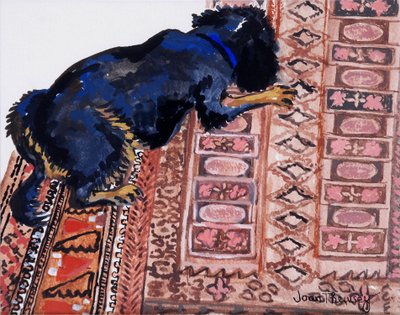 Saskia su un tappeto decorato, 2000 da Joan Thewsey
