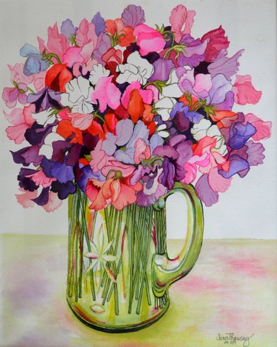 Piselli odorosi in una brocca di vetro, 2011 da Joan Thewsey