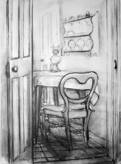 La cucina del cottage, 1975 da Joan Thewsey