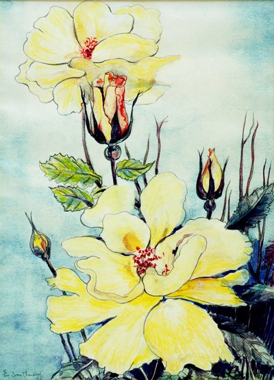 Rosa gialla in una brezza del Suffolk, 2005 da Joan Thewsey