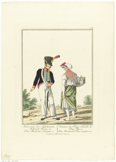 Artigliere con una venditrice di profumi da Joannes Bemme