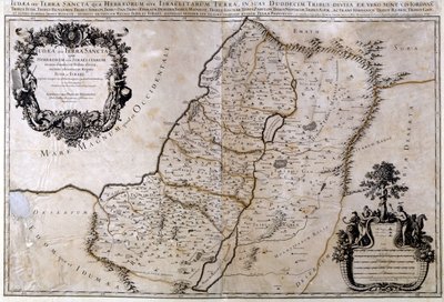 Mappa geografica storica della Palestina. Atlante di Jansson da Joannes Jansson