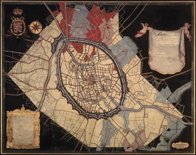 Mappa di Bruges e dei terreni feudali da Joannes Lobberecht
