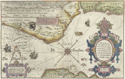 Mappa delle coste delle Fiandre, Normandia e Inghilterra da Joannes van Doetechum (I)
