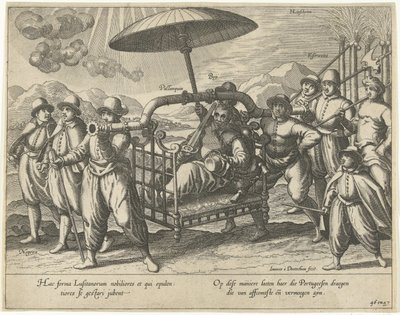 Portoghese in una portantina da Joannes van Doetechum (I)