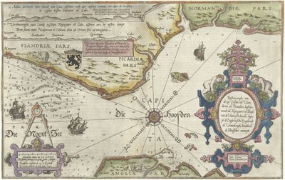 Mappa della Costa delle Fiandre, Normandia e Inghilterra da Joannes van Doetecum