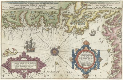 Mappa della costa di Norvegia e Svezia tra Merdøy e Uddevalla da Joannes van Doetecum