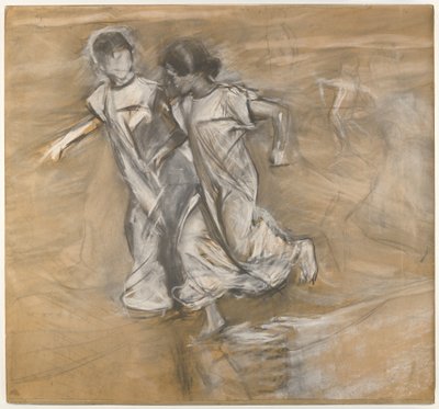 Senza titolo (Due ragazze in bianco che corrono a braccetto) da Joaquín Sorolla