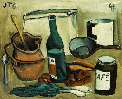 Natura morta; Scatola di sette oggetti; Naturaleza Muerta, Caja de Carton a Siete Tonos da Joaquin Torres Garcia