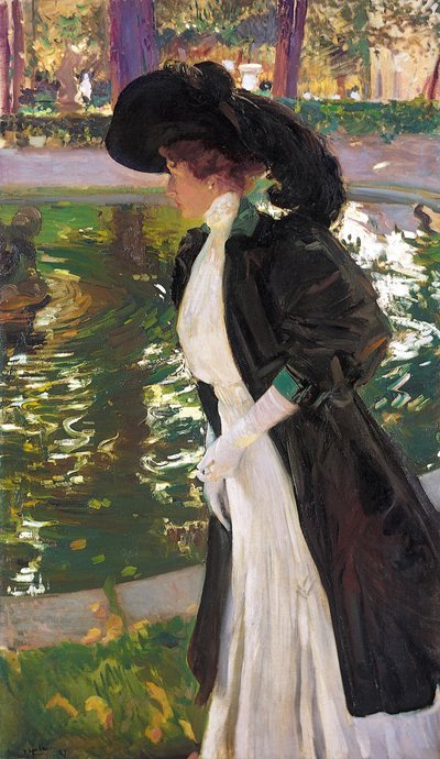 Clotilde passeggia nei giardini della Granja, 1907 da Joaquín Sorolla