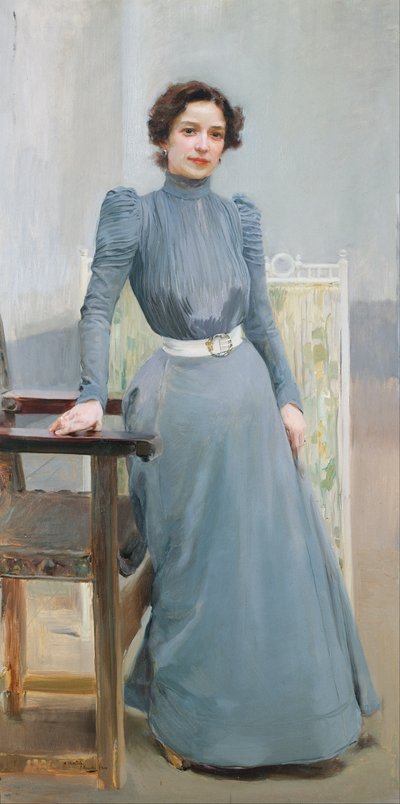 Clotilde in abito grigio da Joaquín Sorolla