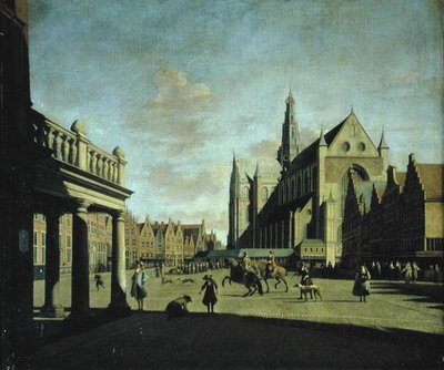 Piazza del mercato di Haarlem da Job Berckheyde