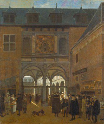 La Borsa di Amsterdam, c.1675-80 da Job Berckheyde