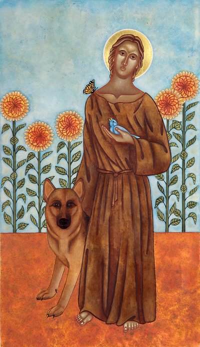 San Francesco e il lupo di Gubbio, 2009 (tempera all