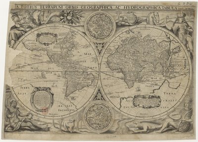 Nova totius terrarum orbis geographica ac hydrographica tabula Mappa del mondo, 1631 da Jodocus Hondius