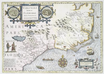Virginiae item et Floridae Americae provinciarum, nova descriptio, 1636 da Jodocus Hondius