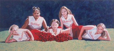 Cheerleader della scuola media sul prato da Joe Heaps Nelson