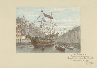 Decorazioni sul Herengracht in occasione delle feste di aprile 1887 da Johan Adolph Rust