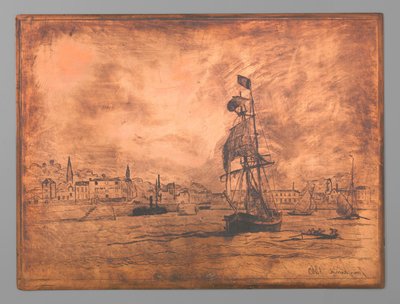 Porto di Honfleur da Johan Barthold Jongkind (signed by artist)
